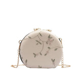 Leather Shoulder Bags Female Round Evening Bags Ladies Wedding Clutches