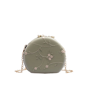Leather Shoulder Bags Female Round Evening Bags Ladies Wedding Clutches