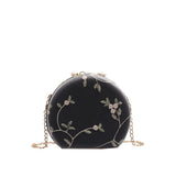 Leather Shoulder Bags Female Round Evening Bags Ladies Wedding Clutches