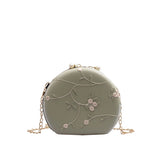 Leather Shoulder Bags Female Round Evening Bags Ladies Wedding Clutches