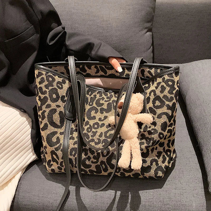 Leopard Tote Bag for Women High Capacity Handbags