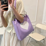 Love Heart Shoulder Bag for Women Large Capacity Ladies Tote Bag