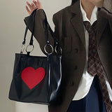 Love Heart Shoulder Bag for Women Large Capacity Ladies Tote Bag