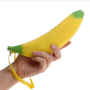 Kawaiiart Fruit Banana Women Girls Wallet Multicolor Jelly Silicone Coin Bag Pur