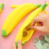 Kawaiiart Fruit Banana Women Girls Wallet Multicolor Jelly Silicone Coin Bag Pur