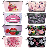 Floral Makeup Bag Heat-Transfer Printed Travel Cosmetic Bag