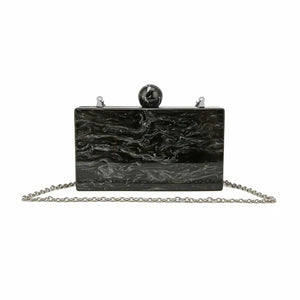 Vintage Marble Acrylic Messenger Bag Ink Painting Clutch Party Handbag