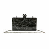 Vintage Marble Acrylic Messenger Bag Ink Painting Clutch Party Handbag