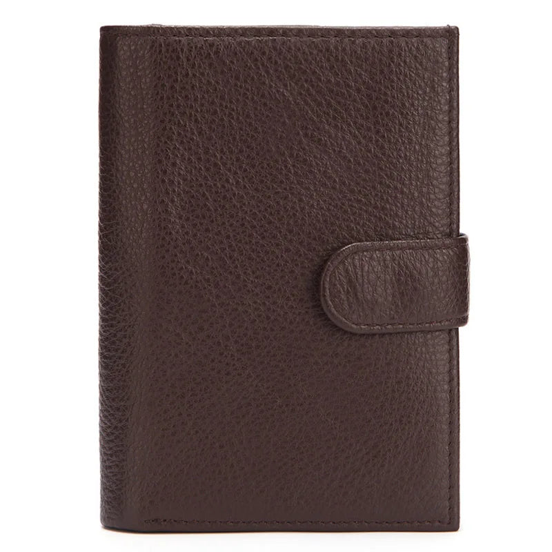 Men's Leather Passport Bag Multi-card Short Wallet
