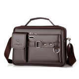 Men's Shoulder Bag Portable PU Leather Handbag