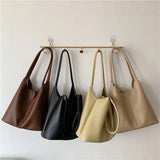PU Leather Girls Shoulder Bag High Capacity Soft Handbags