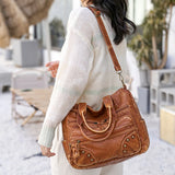 Women's Soft PU Leather Messenger Bag High-capacity Shoulder Handbag