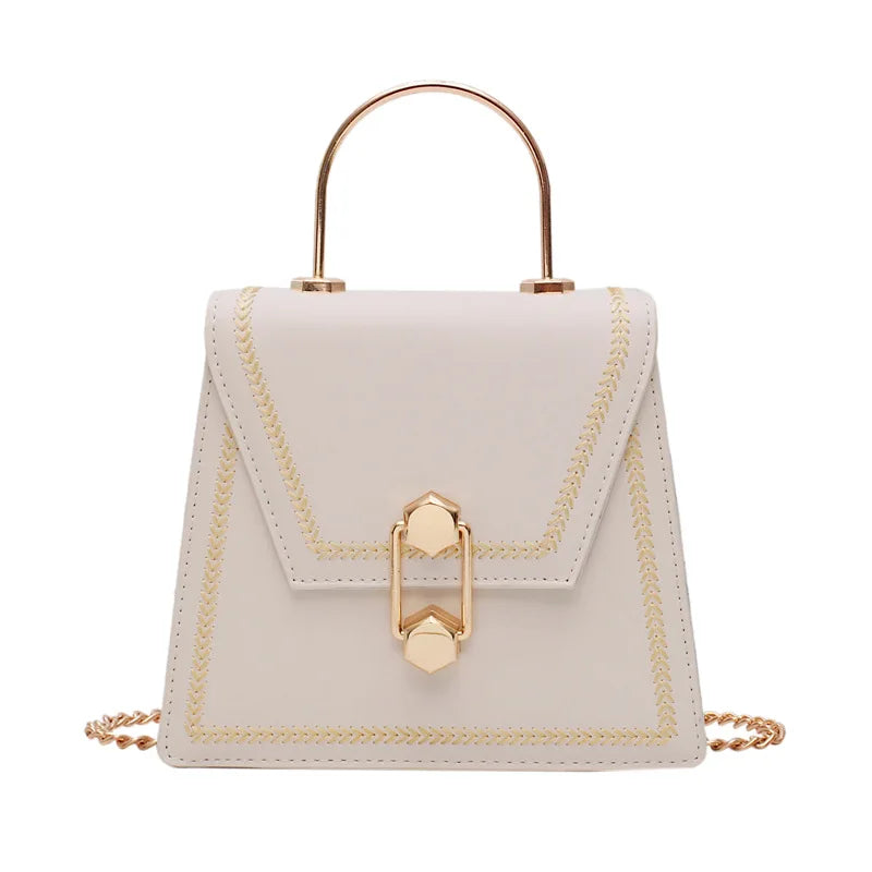 Metal Handle Handbags Womens Crossbody Clutch Purse