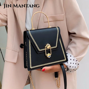 Metal Handle Handbags Womens Crossbody Clutch Purse