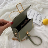 Metal Handle Handbags Crossbody Shoulder Messenger Bag