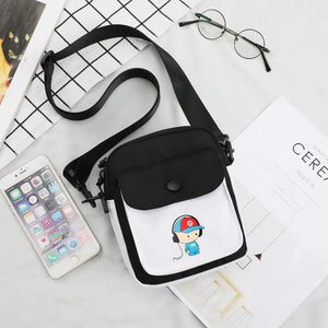 Mini Canvas Shoulder Bag Small Messenger Bag for Keys Phone