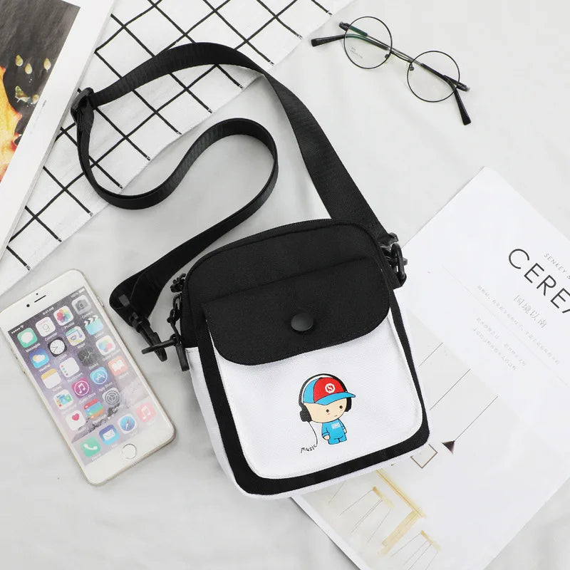 Mini Canvas Shoulder Bag Small Messenger Bag for Keys Phone