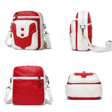 Women's Soft PU Leather Crossbody Bag Mini Purse Handbag Patchwork Sac A Main