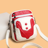 Women's Soft PU Leather Crossbody Bag Mini Purse Handbag Patchwork Sac A Main