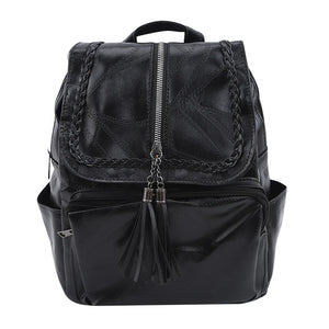 Mini Backpack Women Leather Shoulder Bag Solid Backpack