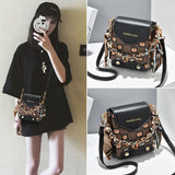One Shoulder Net Red Small Square Bag Women's Texture Mini Mobile Phone Bag