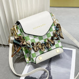 One Shoulder Net Red Small Square Bag Women's Texture Mini Mobile Phone Bag