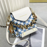 One Shoulder Net Red Small Square Bag Women's Texture Mini Mobile Phone Bag