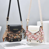 One Shoulder Net Red Small Square Bag Women's Texture Mini Mobile Phone Bag