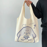 Orange Canvas Bag Japanese Student Vest Ins Printing Handbags