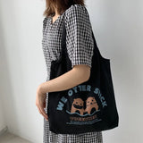 Orange Canvas Bag Japanese Student Vest Ins Printing Handbags