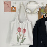 Orange Canvas Bag Japanese Student Vest Ins Printing Handbags