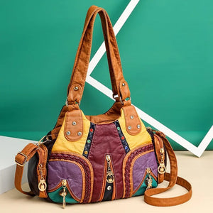 PU Leather Women Handbag Soft Large Capacity Messenger Tote Bag