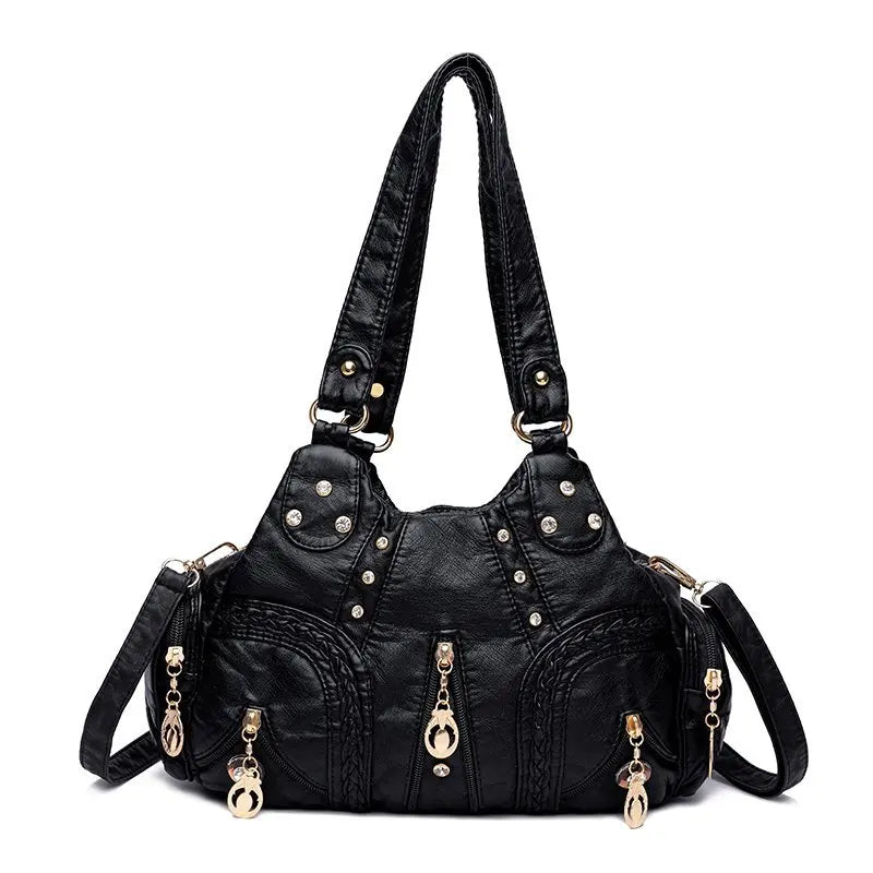 Soft PU Leather Large Capacity Women Handbag