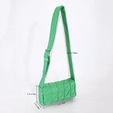 Quilted Shoulder Messenger Bag with Belt Buckle - Women's Crossbody Handbag