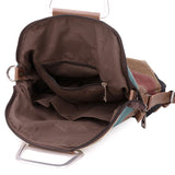 Patchwork Block Canvas Backpack Rucksack Girls School Bag