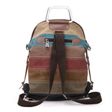 Patchwork Block Canvas Backpack Rucksack Girls School Bag