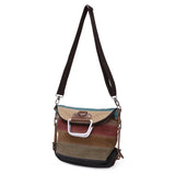 Patchwork Block Canvas Backpack Rucksack Girls School Bag