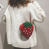 PU Strawberry Shoulder Bag Chain Messenger Bag Girls Fruit Wallets