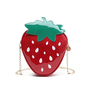 PU Strawberry Shoulder Bag Chain Messenger Bag Girls Fruit Wallets