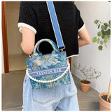 Plaid Handheld Tote Bag For Women