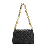 Plaid Shoulder Bag with Thick Chain for Women Handbags and Purses