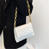 Plaid Shoulder Bag with Thick Chain for Women Handbags and Purses