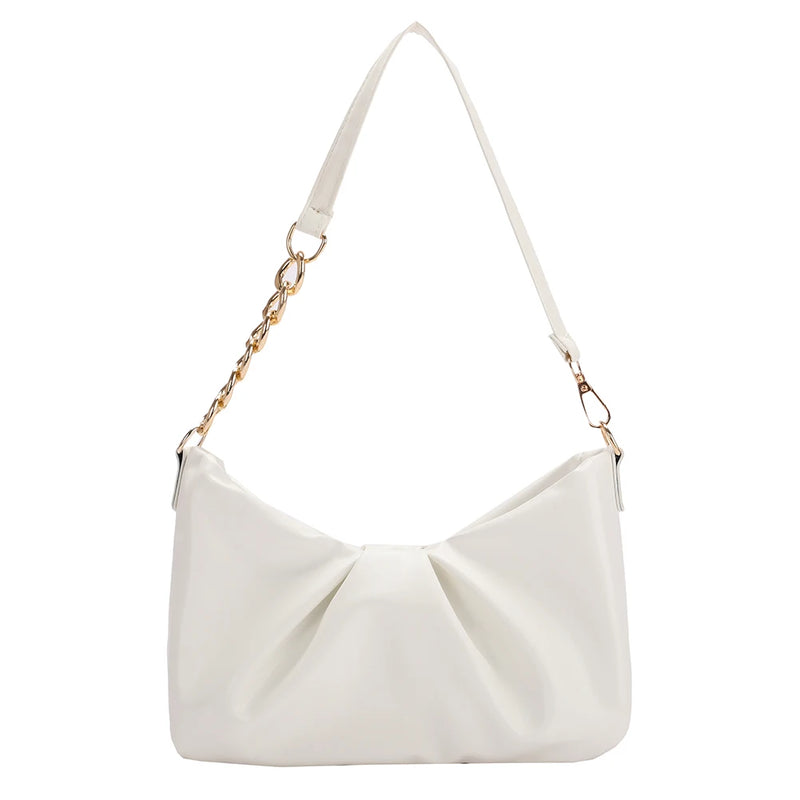 Pleated Handlebags for Women PU Cloud Bags Armpit Bag Shopping Shoulder Bags