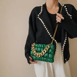 Pleated Shoulder bag Chain Handbag Women Crossbody bags mini Purses
