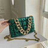 Pleated Shoulder bag Chain Handbag Women Crossbody bags mini Purses