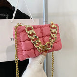 Pleated Shoulder bag Chain Handbag Women Crossbody bags mini Purses