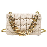 Pleated Shoulder bag Chain Handbag Women Crossbody bags mini Purses