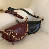 PU Leather Chain Crossbody Bag Small Shoulder Messenger Lady Waist Bag