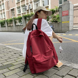 Waterproof Red Backpack for Girls High School Student