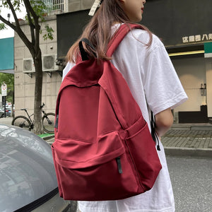 Waterproof Red Backpack for Girls High School Student